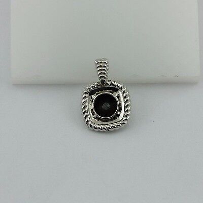 14k white gold 1.45ct round black diamond double rope bezel custom pendant new