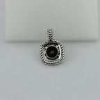 14k white gold 1.45ct round black diamond double rope bezel custom pendant new