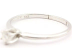 14k white gold .29ct round diamond ring solitaire band engagement estate sz 9.5