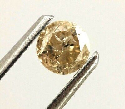 Diamond Loose Natural 0.34 carat round brilliant cut 4.2mm Light Brown I3 estate