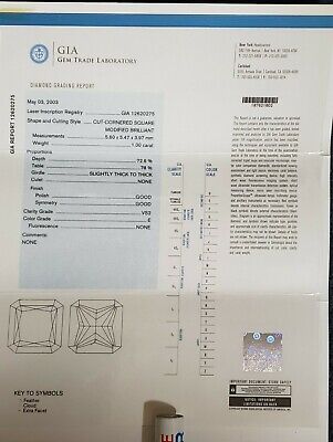 GIA 1.00ct radiant diamond E VS2 platinum split band engagement ring 1.58ctw NEW