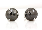 14k white gold 3.52 ctw dark brown diamond rose cut stud earrings butterfly new