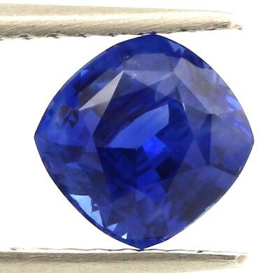 Loose natural royal blue sapphire 1.98ct square cushion NO HEAT GIA NEW Ceylon