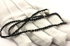 14k white gold 18 inch black spinel rondelle bead necklace strand/string new