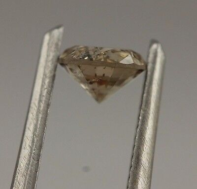 0.31 carat round brilliant cut diamond 4.1mm loose natural light brown I2 estate