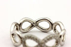 Platinum 0.28ctw round diamond infinity ring band wedding custom NEW size 6.5