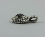 14k white gold 1.45ct round black diamond double rope bezel custom pendant new