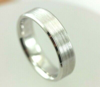 sterling silver 935 argentium men's wedding band 6mm satin size 10.5 ring NEW