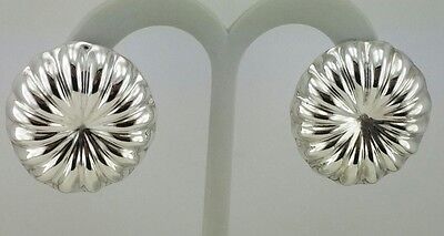 925 sterling silver scalloped ribbed earrings TP-72 MEXICO estate vintage