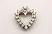 14k white gold 1ctw round diamond heart shape love pendant charm new