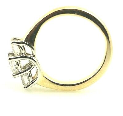 14k yellow gold platinum three 3 stone round diamond engagement ring estate 6.8g