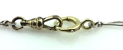 PLATINUM 14" ART DECO POCKET WATCH FOB CHAIN NECKLACE 14K Y GOLD BRASS KREISLER