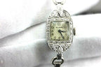 Platinum diamond 0.30 ct Elgin Art Deco woman's wrist watch estate vintage