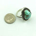 STERLING SILVER 16X12 MM NATURAL TURQUOISE SPLIT BAND RING SIZE 6 7.9g VINTAGE