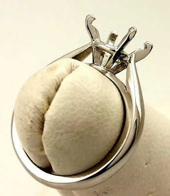 Platinum 6.5-7 mm round cathedral engagement ring solitaire setting size 3.25