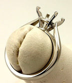 Platinum 6.5-7 mm round cathedral engagement ring solitaire setting size 3.25