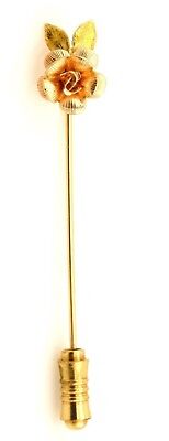 Vintage KREMENTZ STICK PIN Rose Flower Estate gold plated