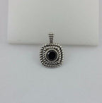 14k white gold 1.45ct round black diamond double rope bezel custom pendant new