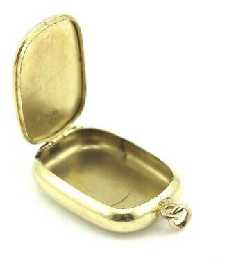 GOLD PLATED LOCKET PENDANT CHARM DETAILED WHITE GOLD FLORAL VICTORIAN ESTATE