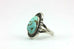 STERLING SILVER 16X12 MM NATURAL TURQUOISE SPLIT BAND RING SIZE 6 7.9g VINTAGE