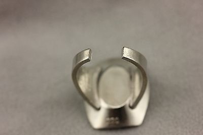 DENMARK VINTAGE JORGEN JENSEN IMITATION LAPIS PEWTER 220 RING ADJUSTABLE ESTATE