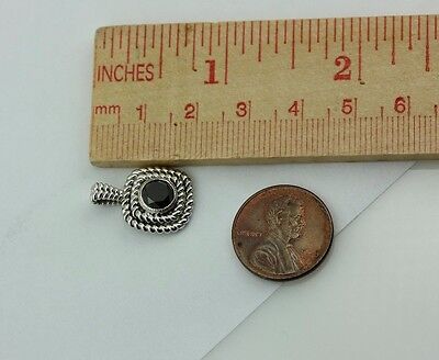 14k white gold 1.45ct round black diamond double rope bezel custom pendant new