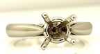 Platinum 6.5-7 mm round cathedral engagement ring solitaire setting size 3.25