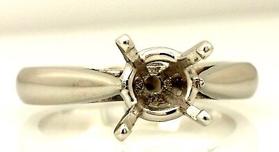 Platinum 6.5-7 mm round cathedral engagement ring solitaire setting size 3.25