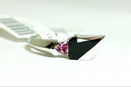 14k white gold Michael Angelo pink sapphire black jadeite ring band size 6.25