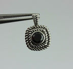 14k white gold 1.45ct round black diamond double rope bezel custom pendant new