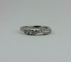 Platinum twist .27 ctw round graduated diamond wedding ring band part of set VVS