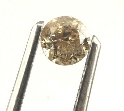 diamond 0.29 carat loose round brilliant cut 3.9mm natural light brown I2 estate