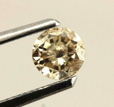 Loose diamond round brilliant cut .32 carat natural light brown I1 estate