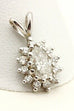 14k white gold pear shape diamond halo teardrop pendant new 0.63ctw 0.9g