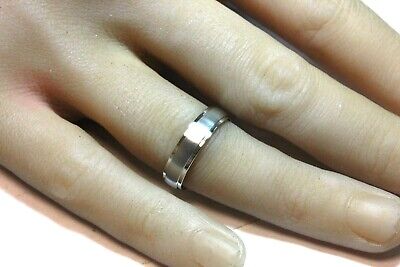 platinum 5mm man's wedding band ring size 8.5 satin center polish edge 6.28g new