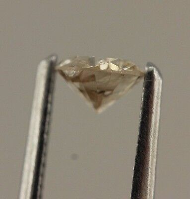 0.33 ct round brilliant cut diamond Light Brown 4.4mm estate vintage