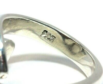 925 sterling silver 7mm round blue turquoise bypass twist ring size 9 band 7.7g