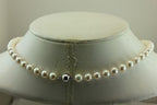 14k white gold 7.5-8mm round white cultured pearl 18" strand string necklace NEW
