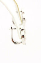 14k white gold .83ctw diamond clover 1/2 inch earrings estate invisible set