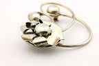 MAURICE STERLING SILVER FLOWER ART NOUVEAU CIRCLE PIN BROOCH BIG  VINTAGE 15.3g