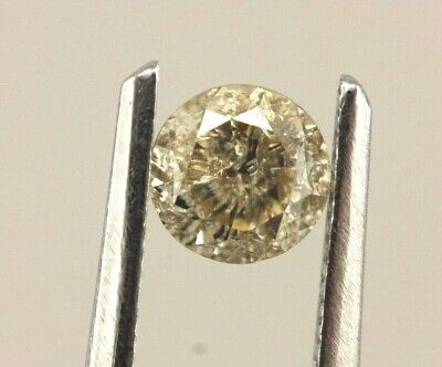 0.34 carat diamond loose natural round brilliant cut 4.3mm Light Brown I3 estate