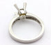 Platinum 7x5mm emerald diamond engagement ring semi mount .23ctw round size 5.75