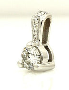 14k white gold 0.34ctw round diamond 10mm long pendant new 0.75 grams NEW