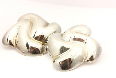 925 Mexico TF-43 sterling silver hollow 1.5 inch earrings vintage estate 20.83g
