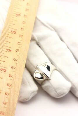 Sterling silver ring size 7.5 band estate vintage 11.43g modernist