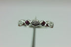 Platinum anniversary ring .17ctw round diamond .38ctw round ruby sz 7.5 custom