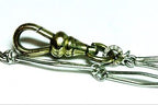 PLATINUM 14" ART DECO POCKET WATCH FOB CHAIN NECKLACE 14K Y GOLD BRASS KREISLER