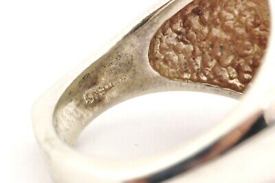 Sterling silver ring size 7.5 band estate vintage 11.43g modernist