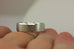 935 Argentium silver ring band 7mm polished bevel edge satin center NEW sz 9.5