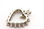 14k white gold 1ctw round diamond heart shape love pendant charm new